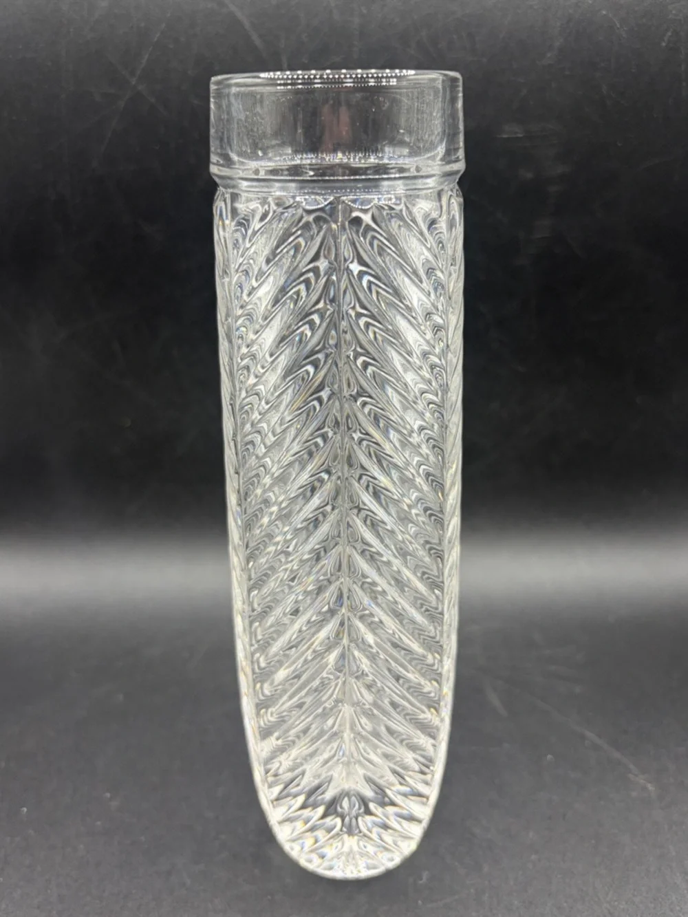 Ralph Lauren Herringbone Crystal Bud Vase Vessel Home Decor Collectible